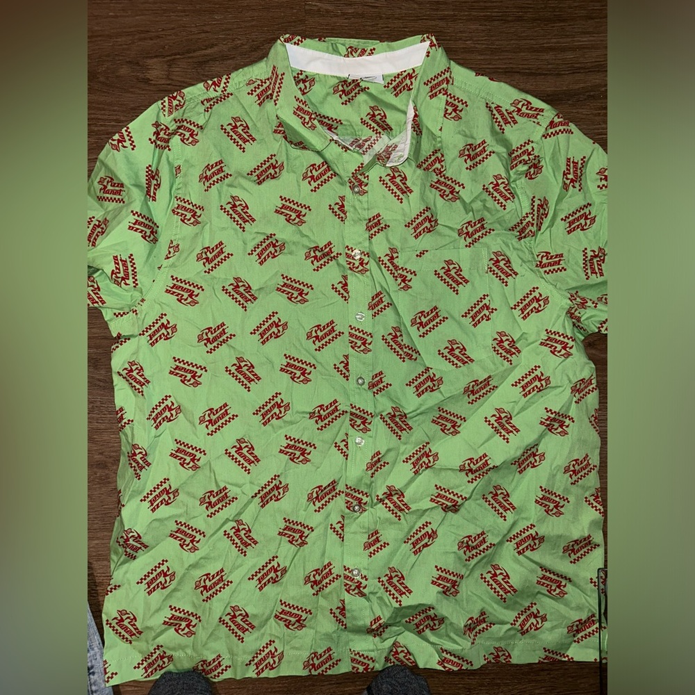 Disney Pizza planet button up shirt
